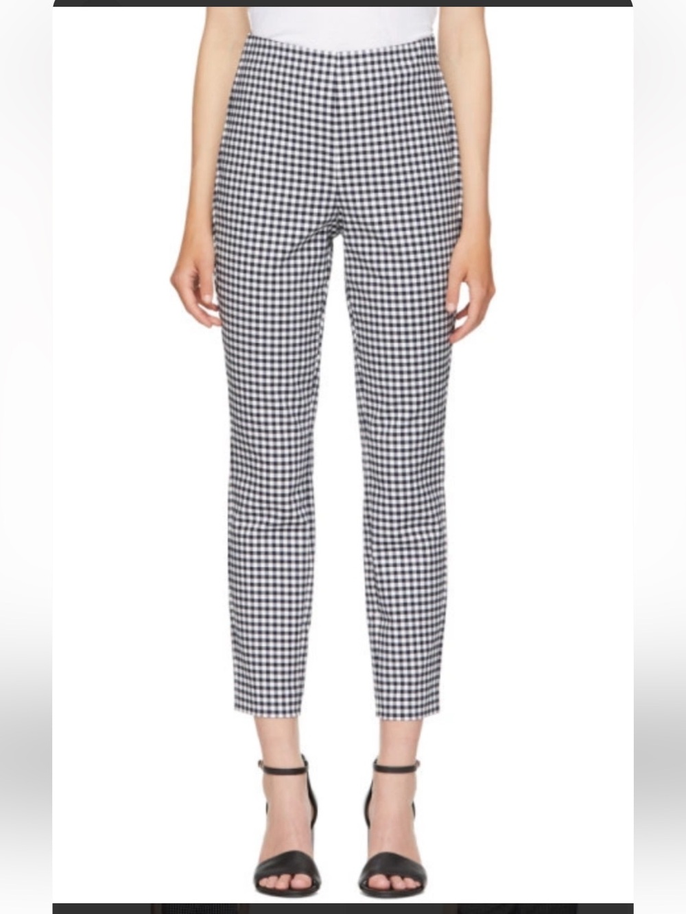Rag & Bone Simone Navy Gingham Classic Cigarette Ankle Pants - 10